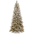 thumbnail image 1 of National Tree Company Pre-Lit Artificial Slim Christmas Tree, Snowy Westwood Pine, Green, Clear Lights, Flocked, Includes Stand, 7.5 Feet., 1 of 3