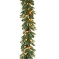 thumbnail image 1 of National Tree Company Pre-Lit Feel Real® Artificial Christmas Garland, Green, Copenhagen Spruce, Flocked Pine Cones, 50 Clear Lights, 9 Feet, 1 of 3