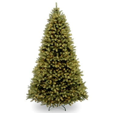 National Tree Company Pre-Lit Feel Real® Artificial Christmas Tree, Green, Downswept Douglas® Fir, Clear Lights, Includes Stand, 6 Feet