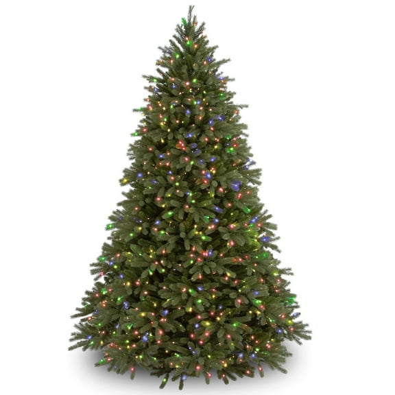 National Tree Company Pre-Lit Feel Real® Artificial Christmas Tree, Green, Jersey Fraser Fir, MulticolorLights, Includes Stand, 7.5 Feet