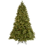 National Tree Company Pre-Lit 'Feel Real' Artificial Full Downswept Christmas Tree, Green, Douglas Fir, White Lights, Includes Stand, 7.5 feet