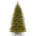 thumbnail image 1 of National Tree Company 6.5 ft. Pre-Lit Feel Real® Artificial Slim Christmas Tree, Green, Nordic Spruce®, Clear Lights, Includes Stand, 1 of 5