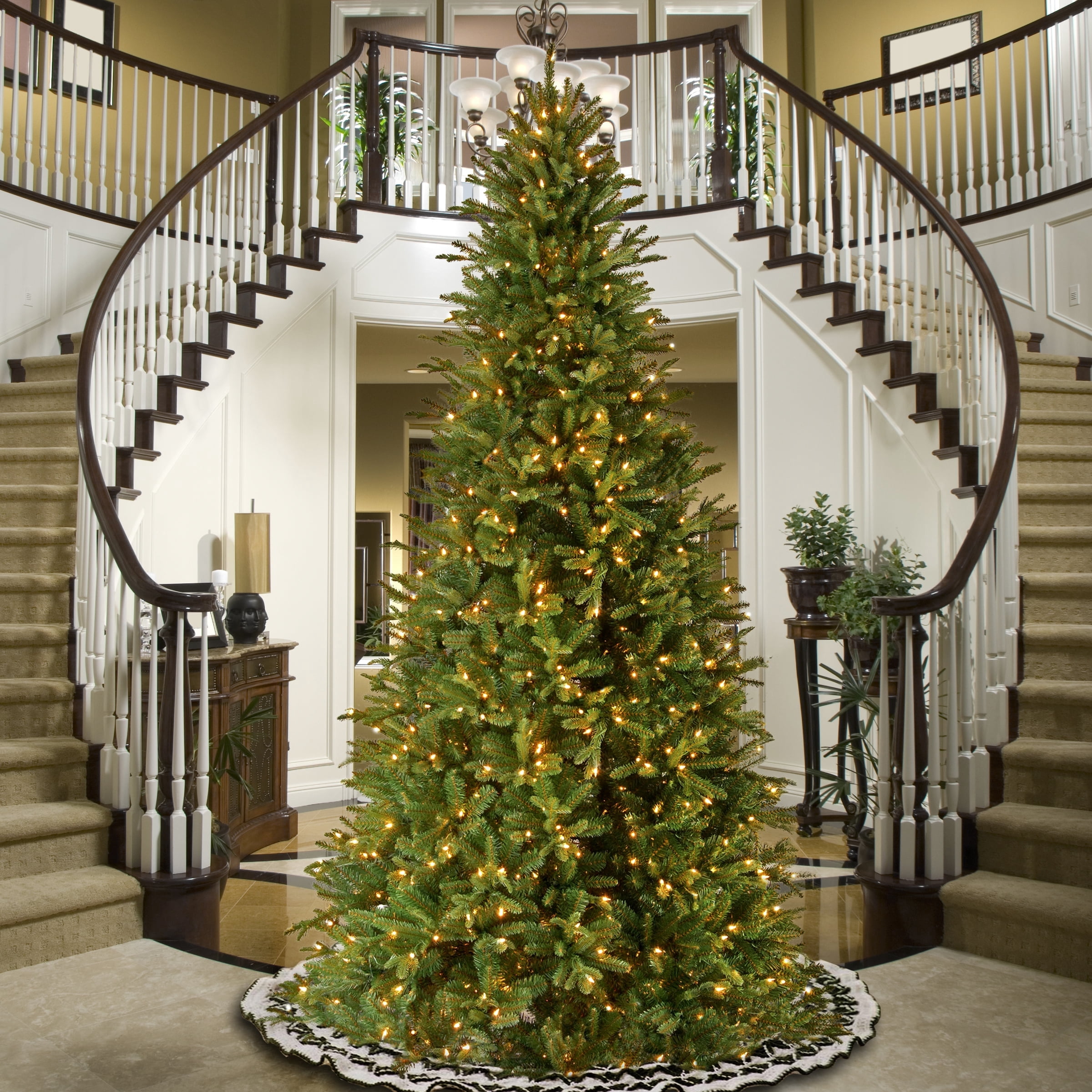 Inch Tree National Tree Company 12 ft Pre-Lit Feel Real® Artificial Tiffany Fir ...