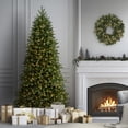 thumbnail image 1 of National Tree Company 7.5 ft Pre-Lit Jersey Fraser Fir Slim Artificial Christmas Tree, 800 Clear Lights, 2,468 Tips, Includes Stand, Green, 1 of 9