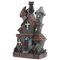 thumbnail image 1 of 7 in. Pre-Lit Halloween Figurine, Black, Haunted House, Black Cats, 1 Multicolor Flashing LED Light, 1 of 4