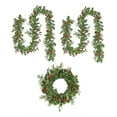 thumbnail image 1 of National Tree Company  Pre-Lit Holly Berry Wreath and Garland Assortment - 9 ft, 1 of 4