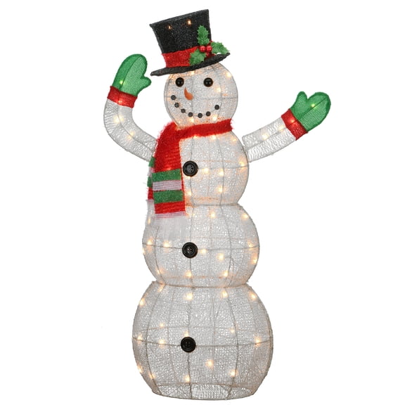 National Tree Company Pre-Lit Snowman, Cool White LED Lights, 48 Inch, Indoor or Outdoor Use.