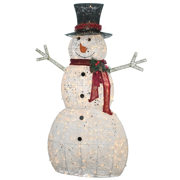 National Tree Company Pre-Lit Snowman, Warm White Lights, LED, 60 Inch, Indoor or Outdoor Use.