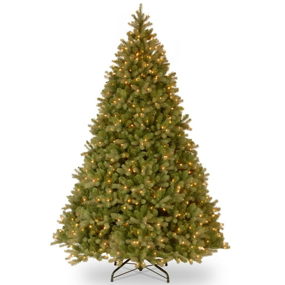 National Tree Company Pre-lit Feel Real® Artificial Christmas Tree, Green, Downswept Douglas® Fir, Clear Lights, Includes Stand, 10 Feet