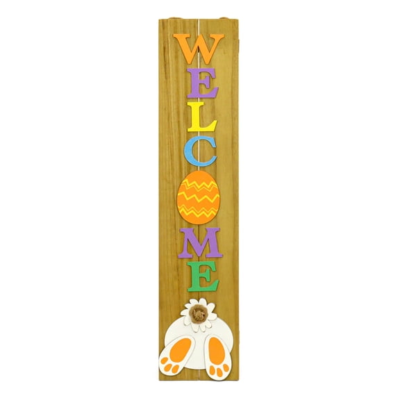 National Tree Company Welcome Easter Sign Porch Decoration, Easter Collection, 43 Inches