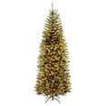 thumbnail image 1 of National Tree Company White Prelit LED Green Slim Christmas Tree, 7.5', 1 of 11