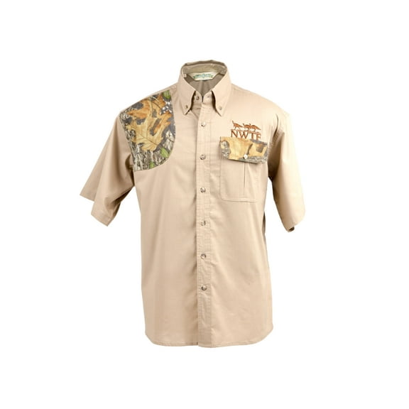 National Wild Turkey Federation 126 Short Sleeve Hunting Shirt - Mens, Khaki/Mossy Oak Obsession, M