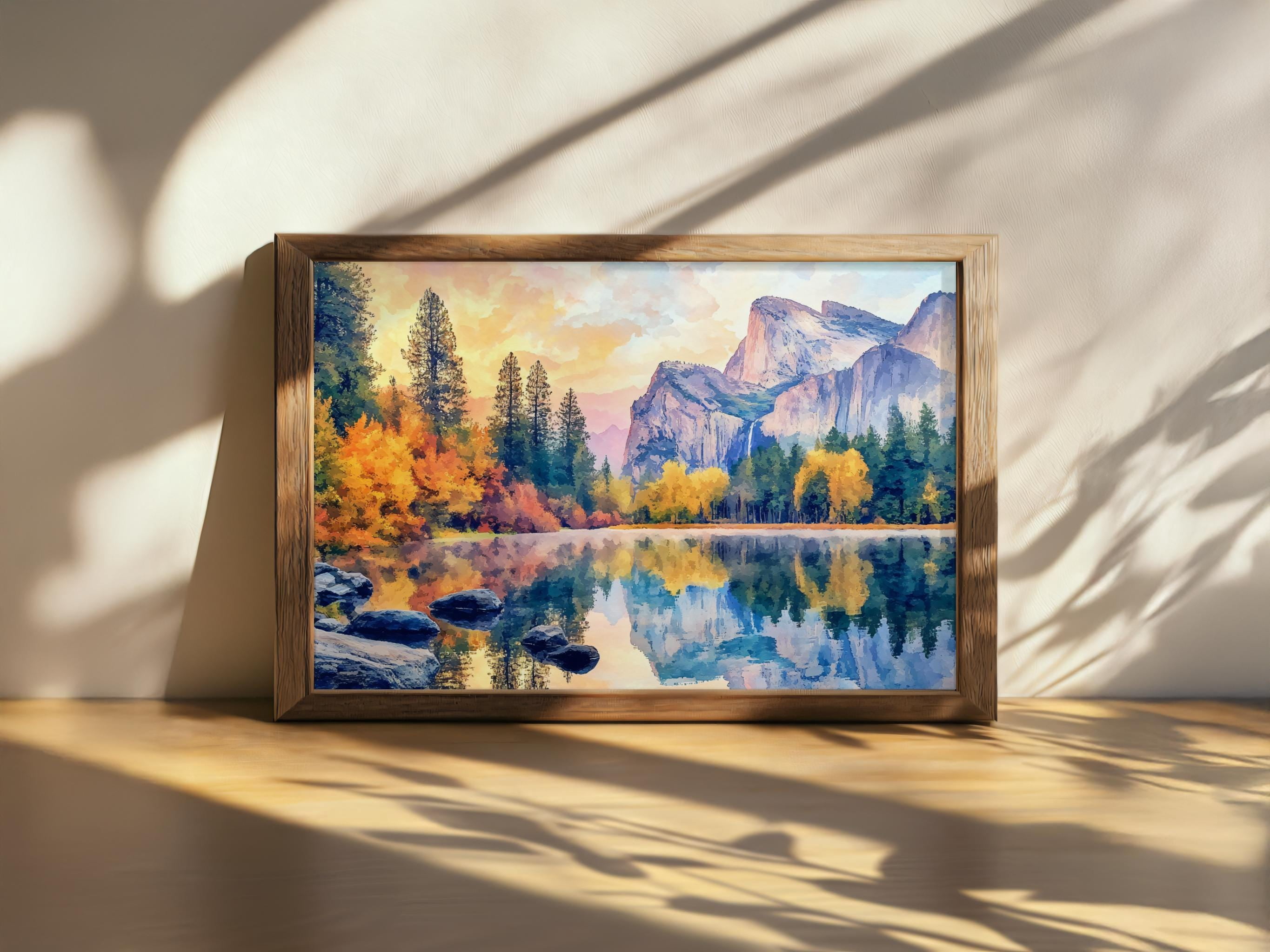 National Yosemite Park Mirror Lake Reflection California Autumn Fall ...
