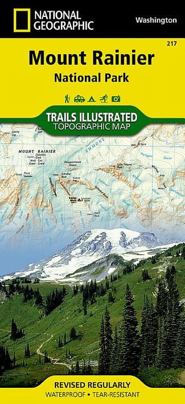National geographic maps: trails illustrated: mount rainier national park - folded map ...
