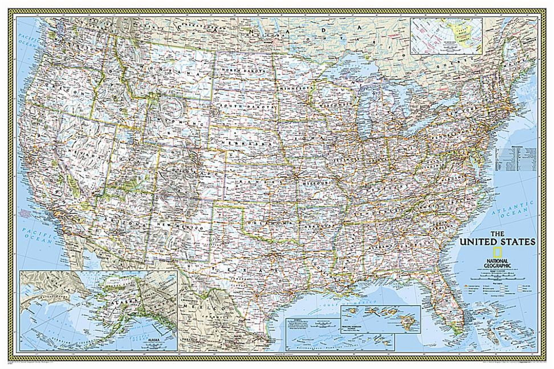 National geographic: united states classic wall map - laminated (36 x 24 inches): 9781597752183