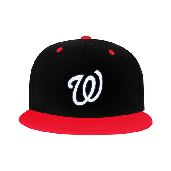 Nationals Contrast Color Flat Brim Baseball Cap Classic Team Logo Breathable Hole Design Cap Sweat Wicking Cap Suitable For All Seasons Unisex Cap Colorful Sports Cap