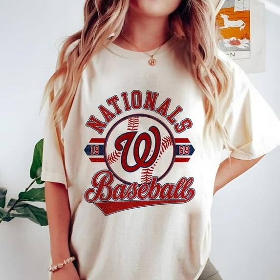 Nationals EST 1969 Baseball Team Tshirt, Retro Nationals Tee,White Color,Size 2XL