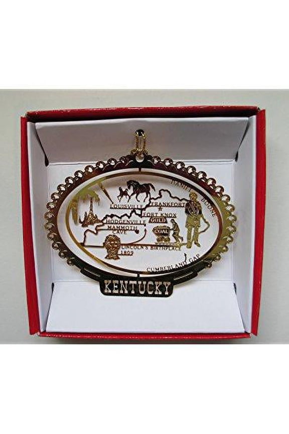 Kentucky State Landmarks Brass Ornament