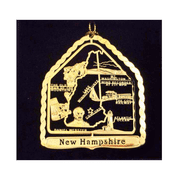 Nations Treasures New Hampshire State Brass Ornament