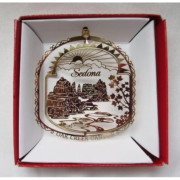 Nations Treasures Sedona Arizona Brass Christmas Ornament Souvenir