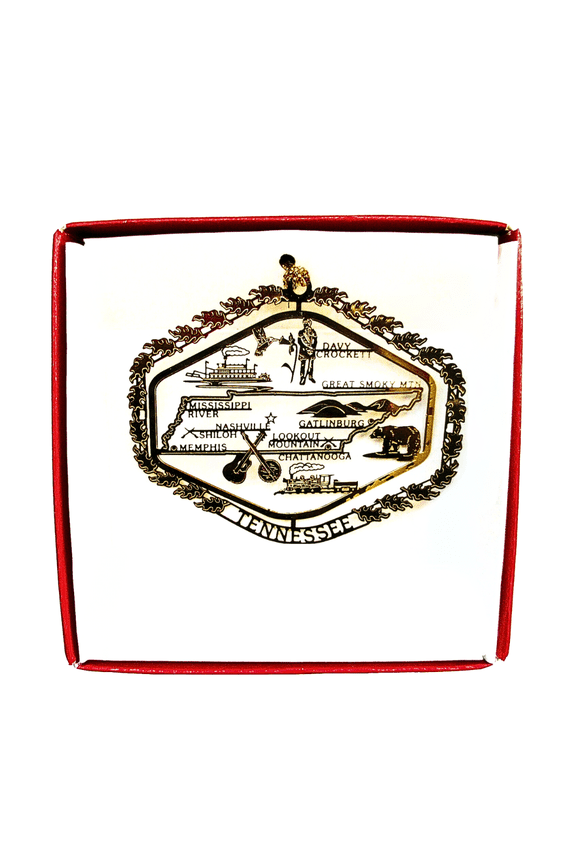 Tennessee State Landmarks Brass Ornament