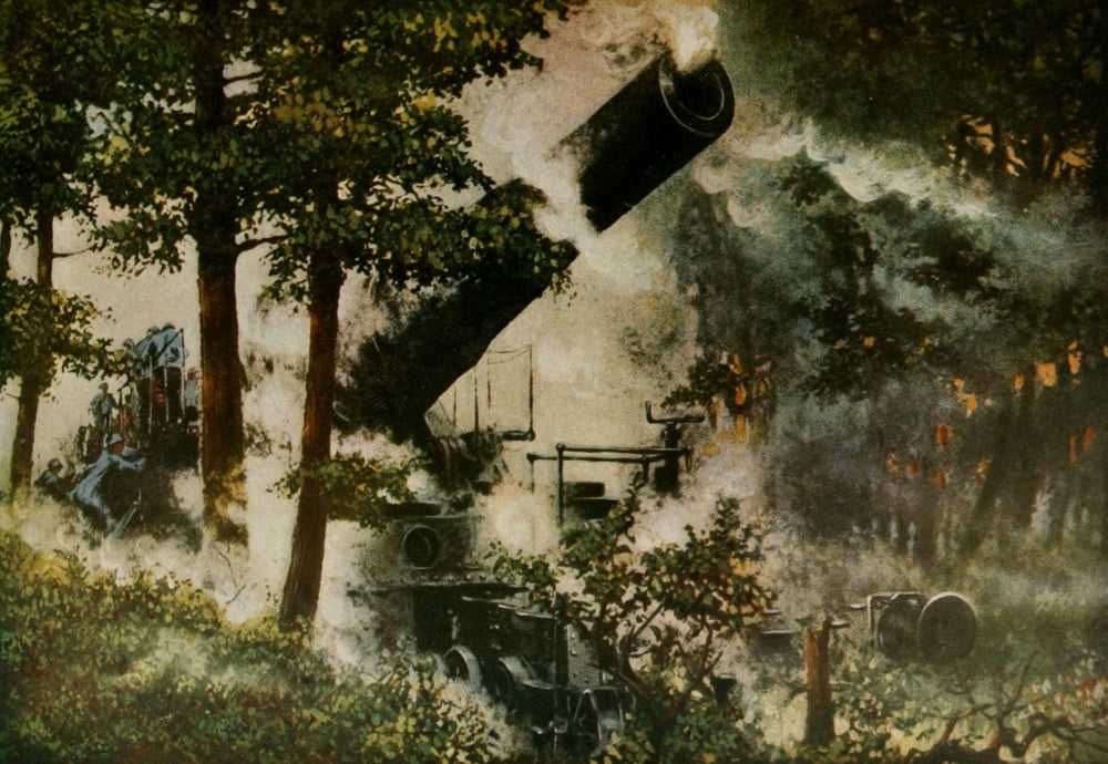 Nations at War 1917 Enormous French gun used in Battle of the Somme Canvas Art - Unknown (24 x 36)