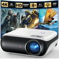 thumbnail image 1 of Native 1080P Bluetooth Mini Projector, Full HD Portable Outdoor Movie Projector with Built-in Speaker, Compatible Smartphone, HDMI, USB, AV, Fire Stick, PS5 for Home, Bedroom, Use, 1 of 5