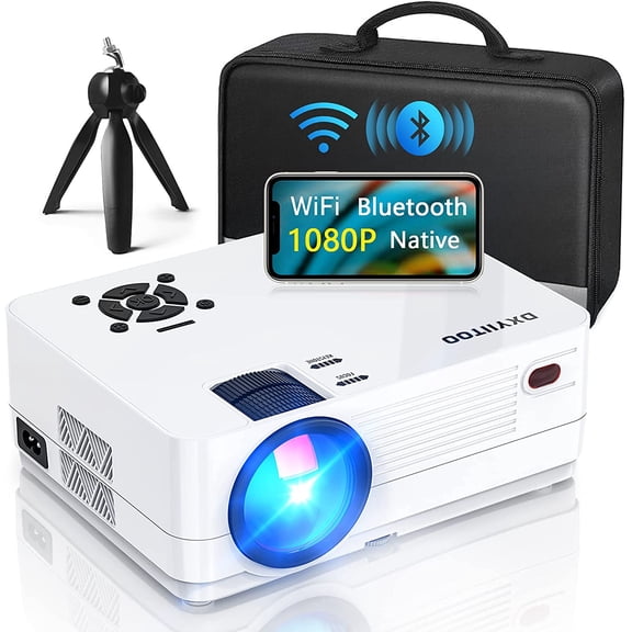 Native 1080P Projector with WiFi and Two-Way Bluetooth, Full HD Movie for Outdoor Movies, 300" Display 4k Home Theater, Compatible iOS/Android/PC/XBox/PS4/TV Stick/HDMI/USB