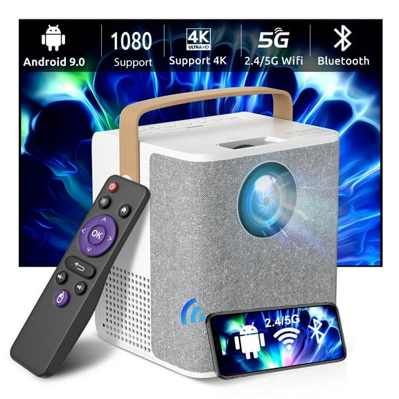 Native 1080P Projector with WiFi and Bluetooth, Full HD Movie Portable Projector for Outdoor Movies, Home Theater