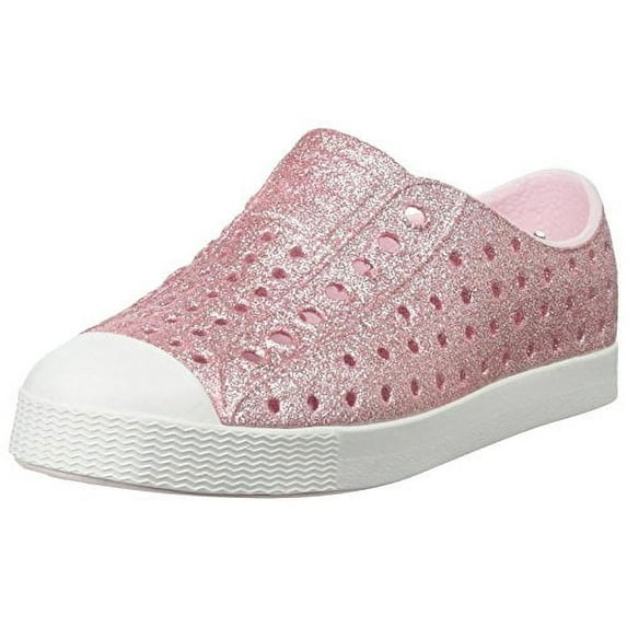 Native 13100112-6805: Jefferson Bling Milk Pink Shell White Toddlers Slip-Ons