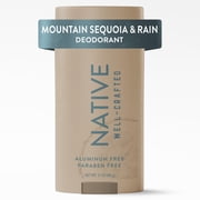 Native Aluminum Free Deodorant for Men, Mountain Sequoia & Rain, Well-Crafted, 3.1 oz