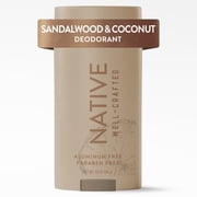 Native Aluminum Free Deodorant for Men, Sandalwood & Coconut, Well-Crafted, 3.1 oz
