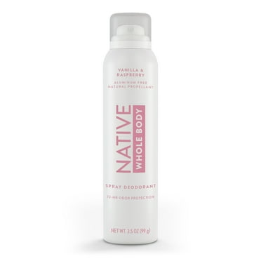 Native Aluminum Free Whole Body Deodorant Spray, Vanilla & Raspberry Scent, 3.5 oz