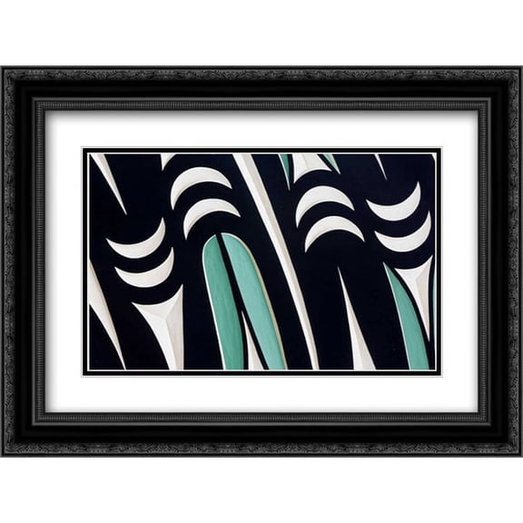 Native American Art I 2x Matted 24x18 Black Ornate Framed Art Print by Mahan, Kathy