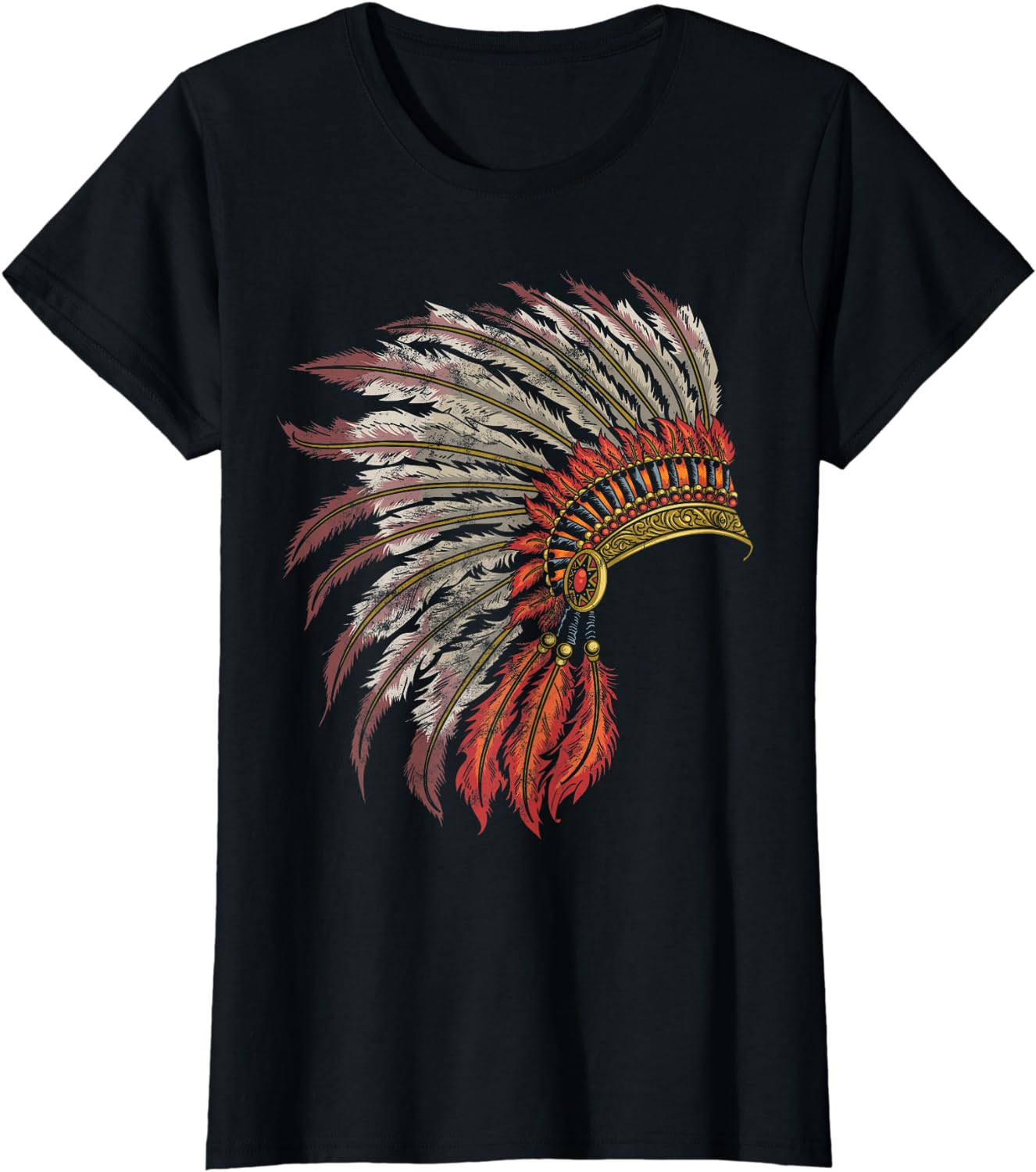 Native American Art Indigenous Headdresses Features T-Shirt - Walmart.com