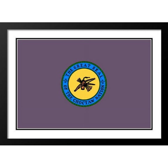 Native American Choctaw Nation Flag Wood 20x23 Framed and Double Matted Photo