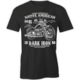 thumbnail image 1 of Native American Dark Iron T-Shirt | Cool Motorcycle Black Tee Gift, 1 of 5