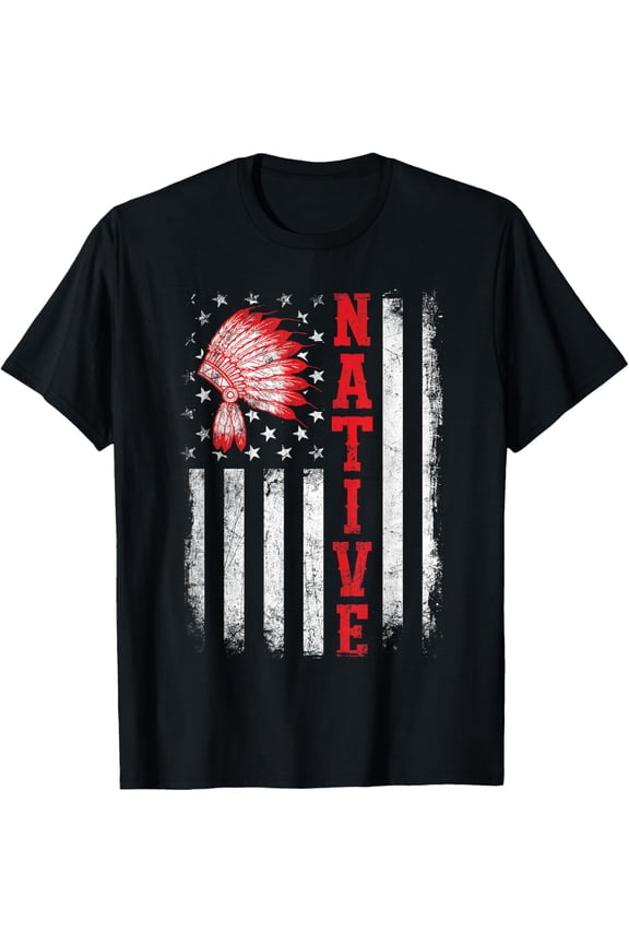 Native - American Day USA Flag Cherokee Indigenous People T-Shirt