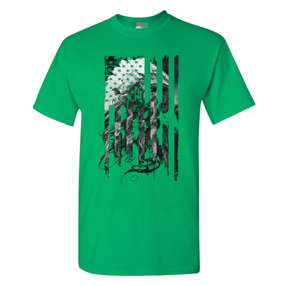 Native American Flag Patriotic Support DT Adult T-Shirt Tee