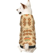 Native American Heritage Month Dog Wear Hoodies for Small Pets Costume Cosplay Clothes Puppy Warm Coat Medium