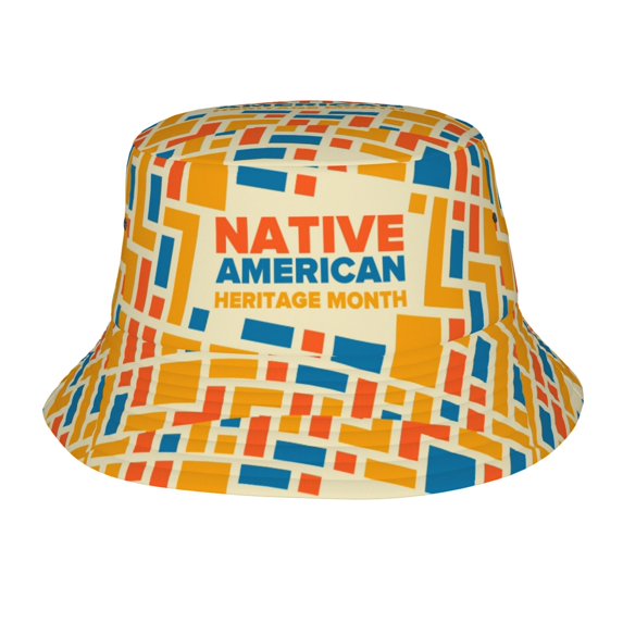 Native-American Heritage Month Indigenous Pride Bucket Hat Foldable Fisherman Outdoor Summer Camping Travel Hiking Caps for Men Women