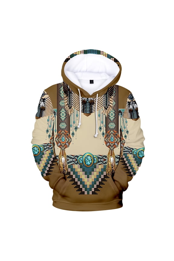 Native American Pattern Hoodie Casual Neutral Digital Printed Hoodie