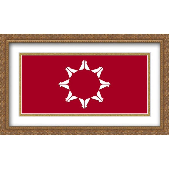 Native American Pine Ridge 2x Matted 40x24 Large Gold Ornate Framed Art Print by The Flag Art Print Series