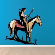 Native American Scout on Horseback Decal - 36 Inches
