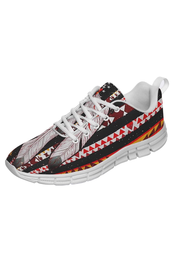 Native American Shoes for Men Women Running Shoes Lightweight Walking Sneakers Mesh Athletic Sport Shoes White Size 10