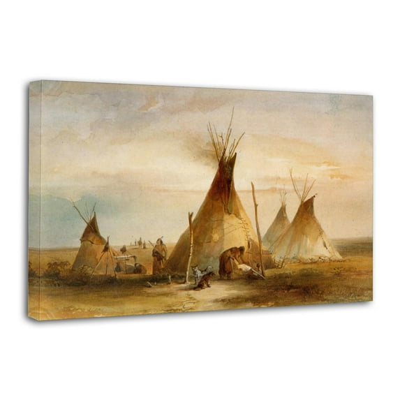 Native American Sioux Indians Teepee Canvas Art Poster and Wall Art Picture Print Modern Family bedroom Decor Posters 12x18inch(30x45cm)