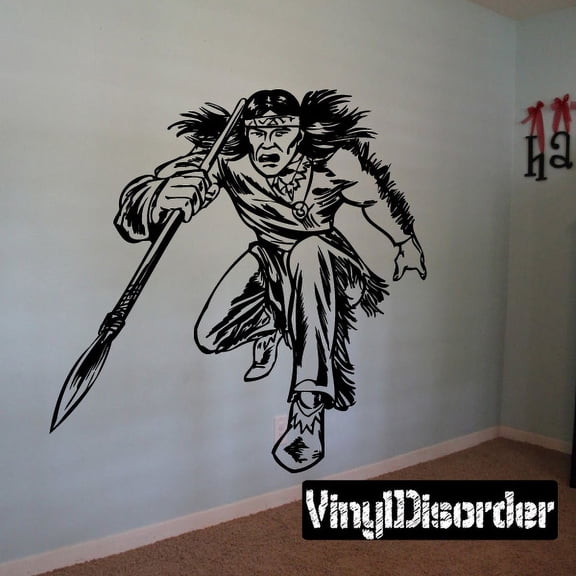 Native American Spear Thrower Decal - 36 Inches