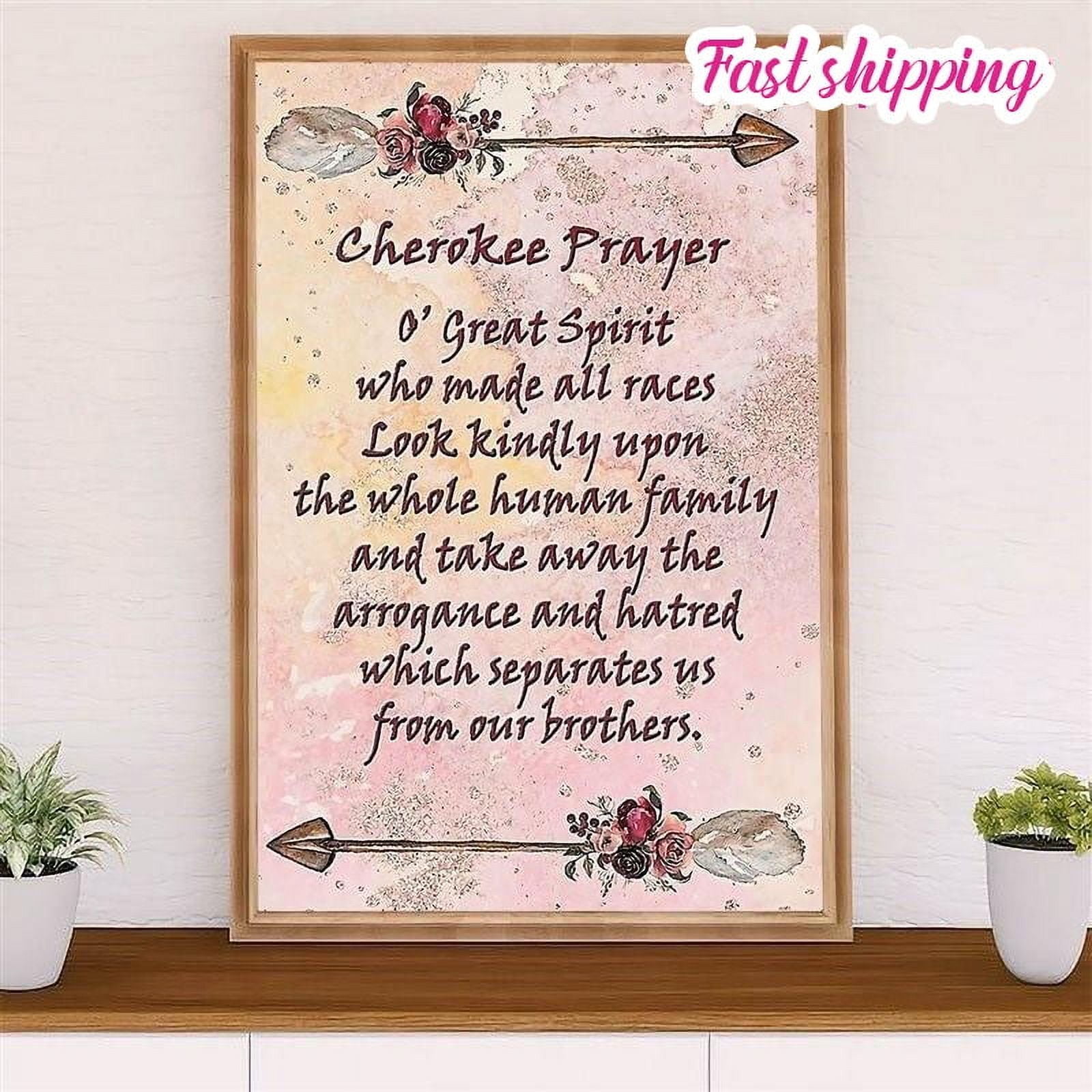 Native American Tribe Cherokee Prayer American Indians Poster Wall Art ...