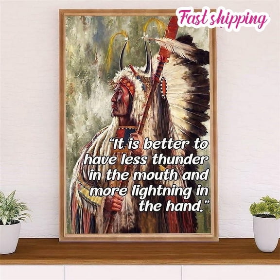 Native American Tribe More Lightning In The Hand American Indians Poster Wall Art Vertical 24 x 36 Inch Poster