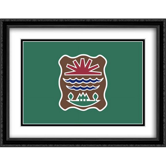 Native American Western Abenaki 2x Matted 36x28 Large Black Ornate Framed Art Print by The Flag Art Print Series